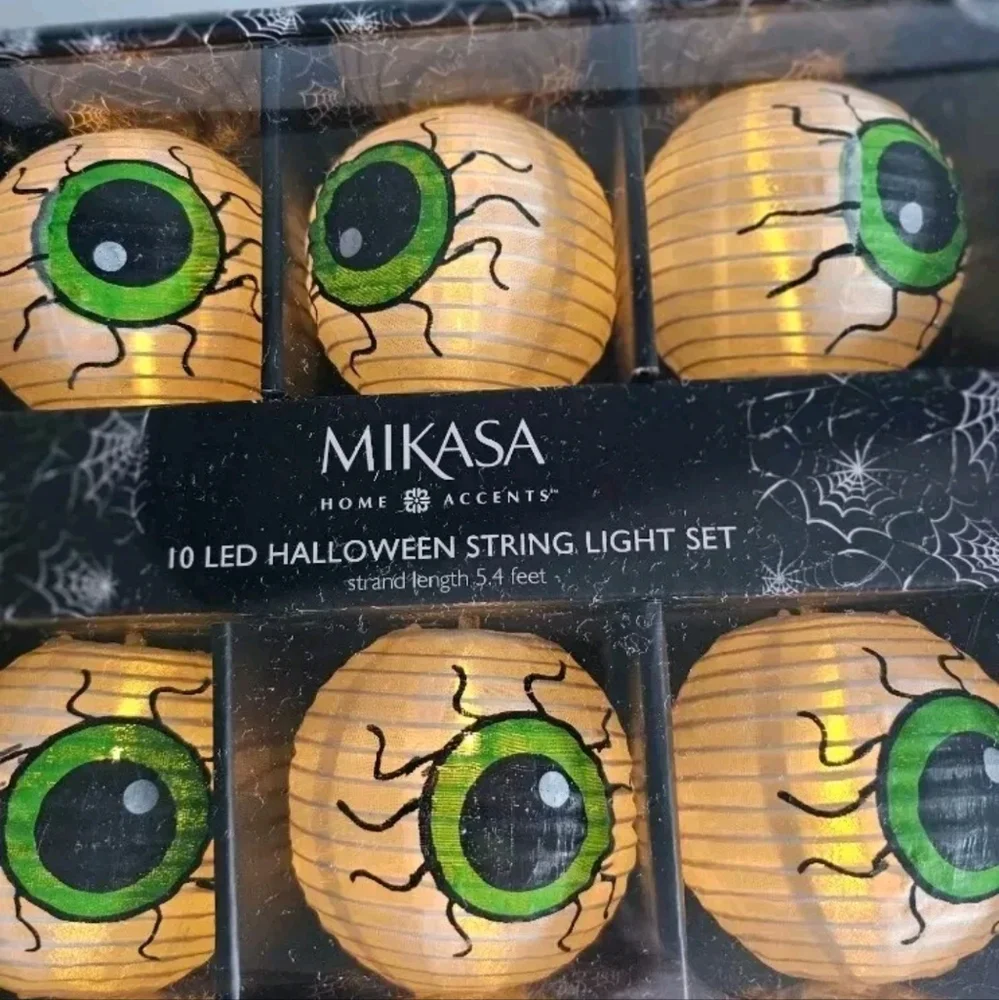 MIKASA Halloween Eyeball Lantern LED String Lights NEW